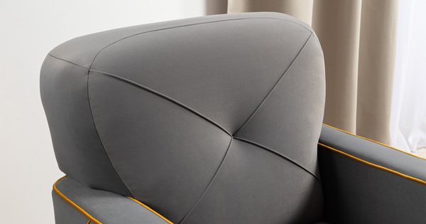 Кресло для отдыха Черри ТК 287 велюр Irida 21 серый, Эвита умбер горчичный