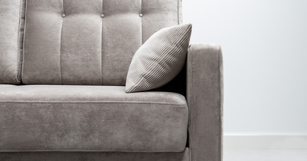 Диван-кровать угловой Арно ТД 563 велюр Лаки 02 серый жемчуг, Vertical 910 молочно-серый, сборка на любую сторону