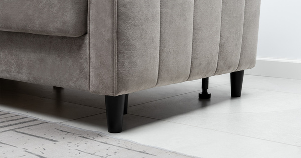 Диван-кровать угловой Арно ТД 563 велюр Лаки 02 серый жемчуг, Vertical 910 молочно-серый, сборка на любую сторону