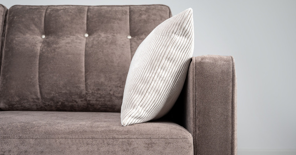 Диван-кровать угловой Арно ТД 564 велюр Лаки 06 коричневый перламутр, Vertical 910 молочно-серый, сборка на любую сторону