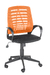 Кресло на колесах Ирис люкс обивка ткань-сетка TW сидушка черный, спинка оранж, подлокотники пластик, крестовина пластик, механизм качания 