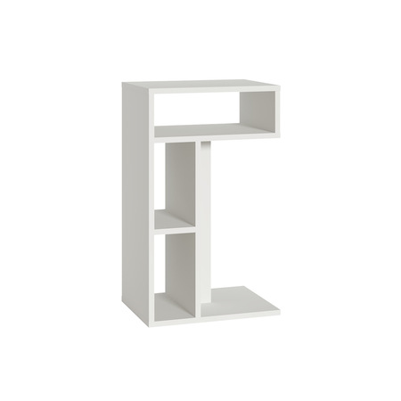 Стол журнальный, подставка Эйр 12.114 белый РЕ шагрень, вертикальная и горизонтальная установка