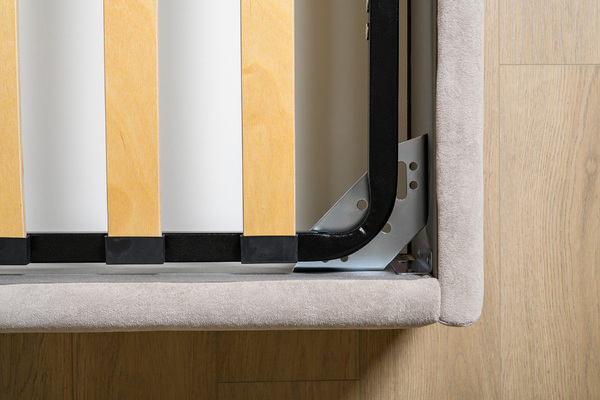 Кровать Марион 160 велюр OCEAN 005 темно-бежевый с ортопедическим основанием и подъемным механизмом (спальное место 160 х 200)