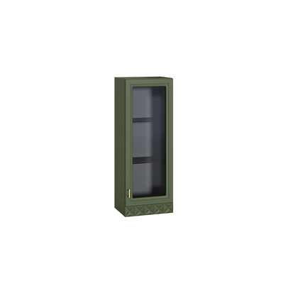 Шкаф навесной Марион 16.334 дымчатый зеленый K521, олива шагрень AG 1050 ПВХ (собирается на любую сторону)