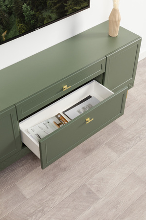 Тумба Марион 16.167 дымчатый зеленый K521, олива шагрень AG 1050 ПВХ, белый PE шагрень