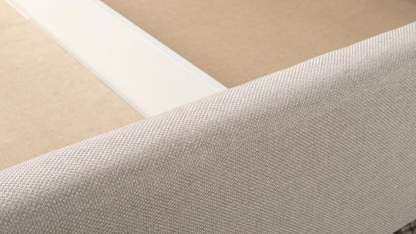 Кровать Миа 180 светло-бежевый, кант желтовато-коричневый с ортопедическим основанием и подъемным механизмом