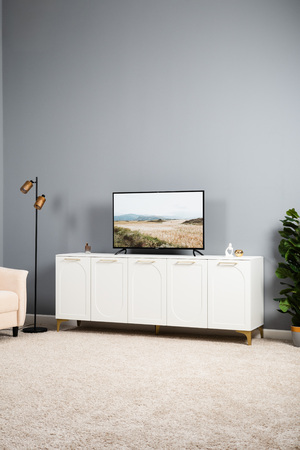 Тумба под ТВ Монтесито 16.66 Белый PE шагрень, белая шагрень 4101 ПВХ