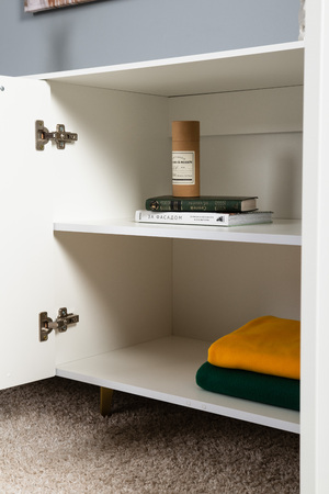 Тумба под ТВ Монтесито 16.66 Белый PE шагрень, белая шагрень 4101 ПВХ