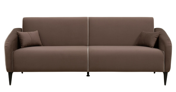 Диван-кровать прямой Ноэль ТД 448 велюр шоколадный, светлый кварцевый серый