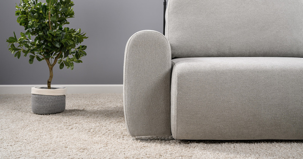 Диван-кровать прямой Тэдди 1506 композиция 1, букле Pique 011 серый, модульная система