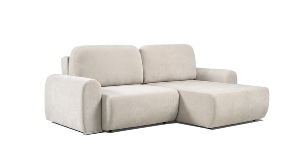 Диван-кровать угловой Тэдди 1505 композиция 2, букле Pique 010 светло-серый, модульная система, сборка на любую сторону