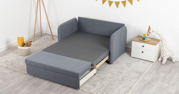 Диван-кровать прямой Юта (120) ТД 520 велюр Вивальди 12 сине-серый